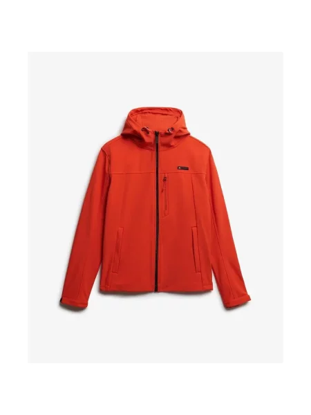 Kurtka z kapturem Superdry Soft Shell pomarańczowa