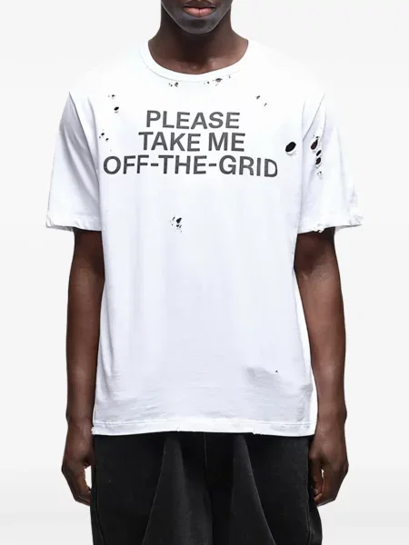 Tricou Wald zdrențuiți alb