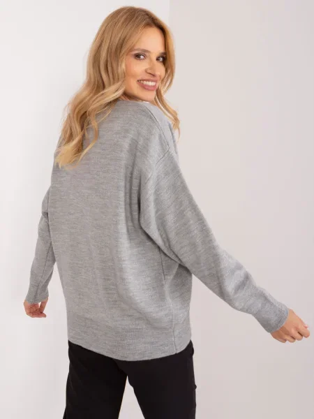 Pulover Fashionhunters de lână clasic gri