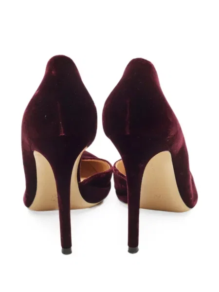 Pantofi cu toc Gianvito Rossi din piele de căprioară roșu