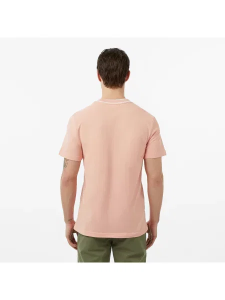 Lacoste T-Shirt Z Okrągłym Dekoltem Regular Fit różowy