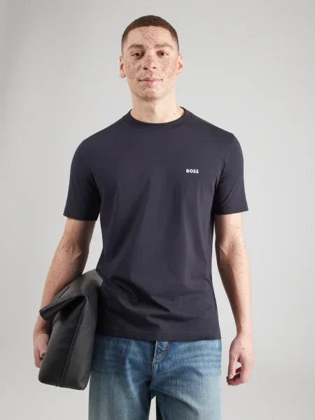 BOSS Tricou albastru marin alb