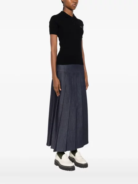 Polo Maison Kitsune tricotate negru