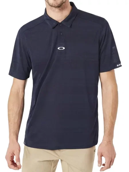 Tricou polo Oakley cu imagine albastru