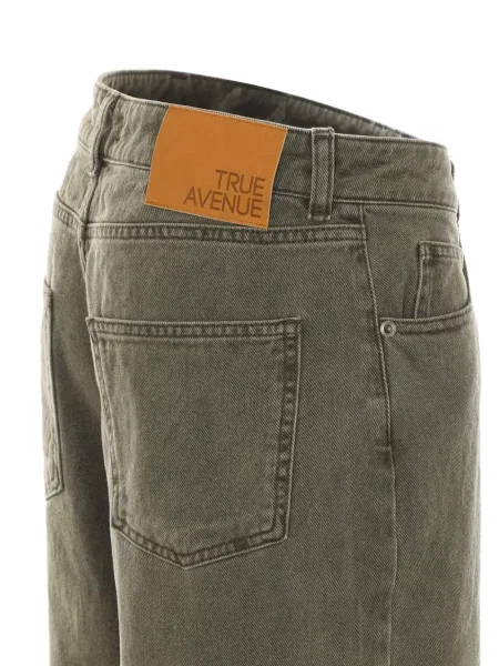Дънки straight leg True Avenue с автограф зелено
