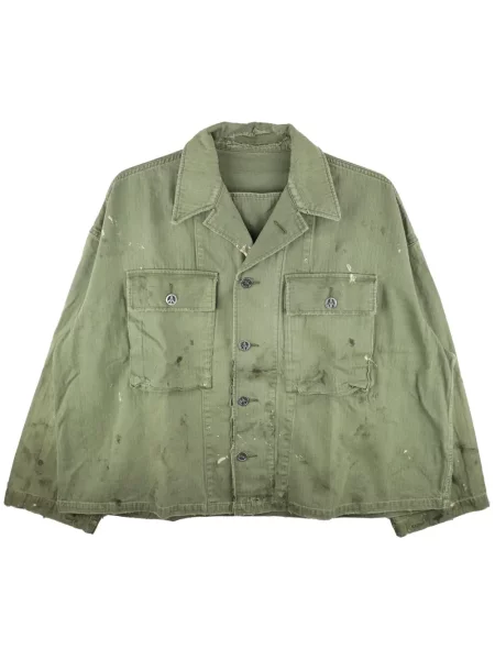 Geacă Readymade cu model herringbone verde