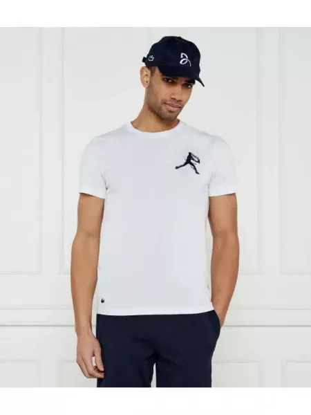 Lacoste Tricou Lacoste Tennis x Novak Djokovic alb