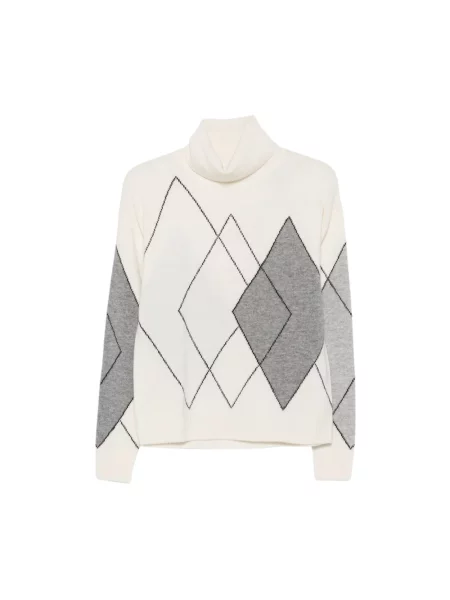 Sweter z golfem Seventy do golfa biały