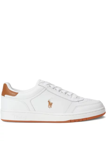 Iš natūralios odos trumpas dryžuotos polo marškinėliai Polo Ralph Lauren pilka