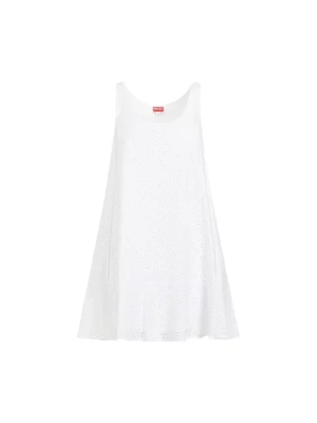 Mała mały sukienka mini Kenzo z falbankami biała