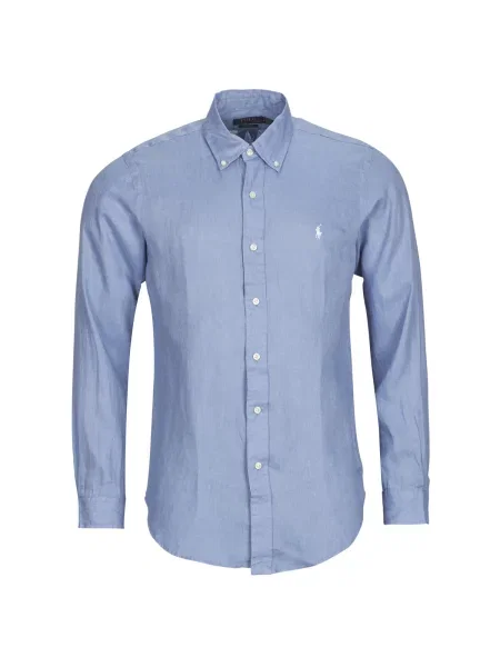 Srajca Polo Ralph Lauren z dolgimi rokavi modra