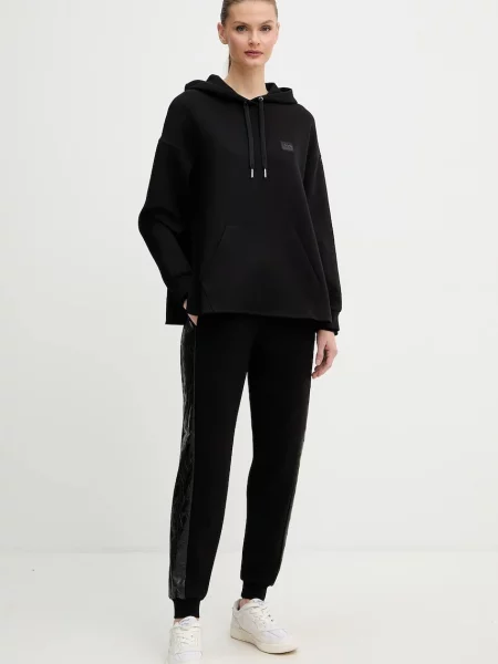 Armani Exchange bluza z kapturem gładka czarny