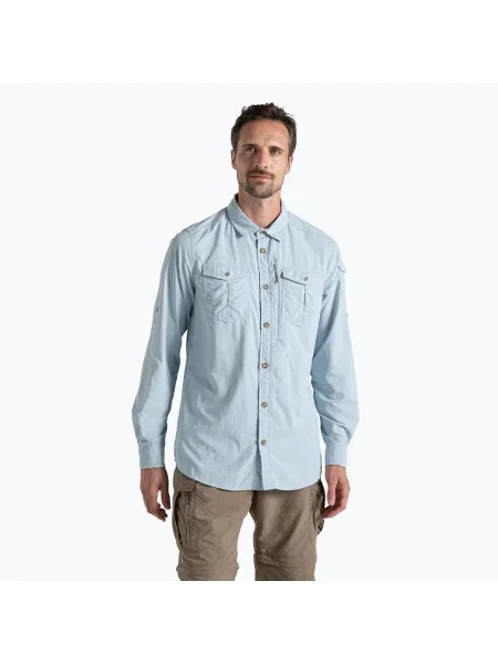 Craghoppers NosiLife Adventure Cămașă cu mâneci lungi pentru bărbați III niagara blue albastru