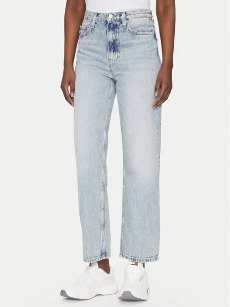 Tommy Jeans Blugi Layla Straight Fit albastru