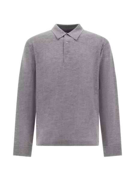 Tricou polo Herno din cașmir gri