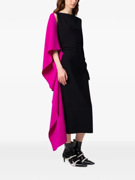 Rochie midi Msgm asimetrică drapată negru