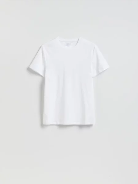 Reserved Tricou slim din pima alb