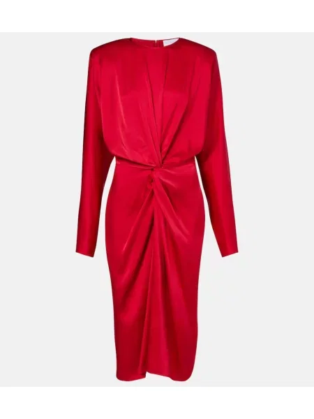 Rochie midi Stella Mccartney din satin până la genunchi de costum roșu
