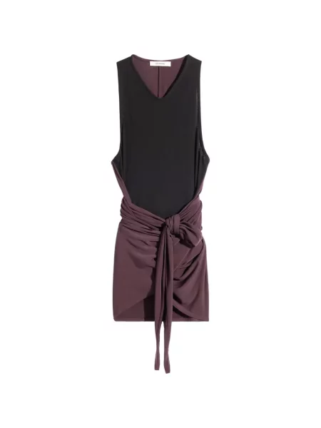 Rochie fără mâneci Lemaire fără mâneci drapată de costum negru