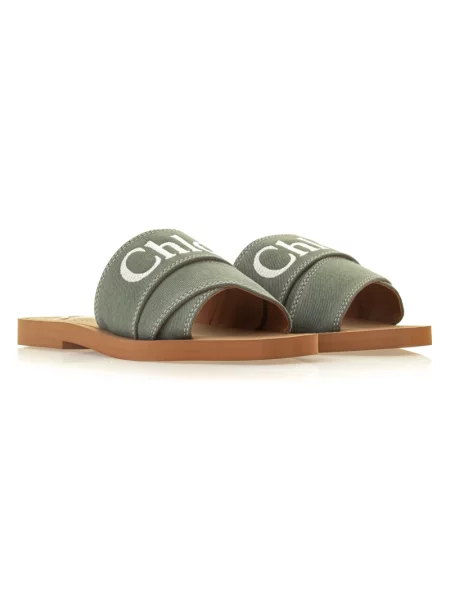 Klapki Chloe eleganckie zielone