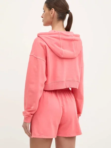 Однотонный свитер Dkny с капюшоном розовый
