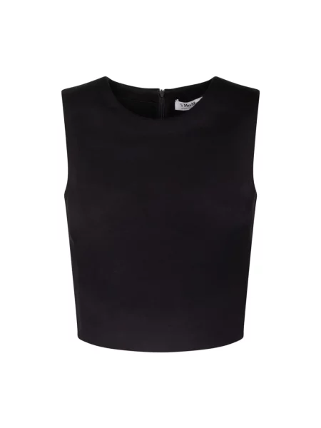 Top Max Mara z okrągłym dekoltem czarny
