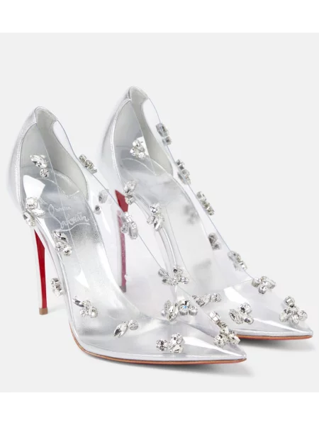 Полуотворени обувки Christian Louboutin сребристо