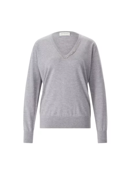 Sweter Dries Van Noten wełniany szary