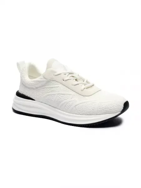 Marc Cain Sneakers cu adaos de piele alb