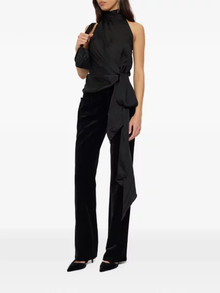 Pantaloni Balmain de catifea negru