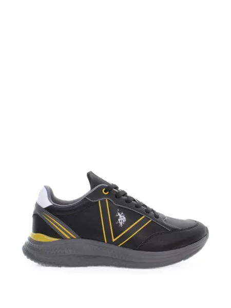 Sneakerși U.s. Polo Assn. cu șireturi din dantelă cu autograf negru