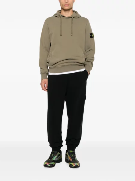 Hanorac cu glugă Stone Island cu strasuri verde
