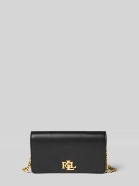 Torba na ramię z aplikacją z logo Lauren Ralph Lauren czarna