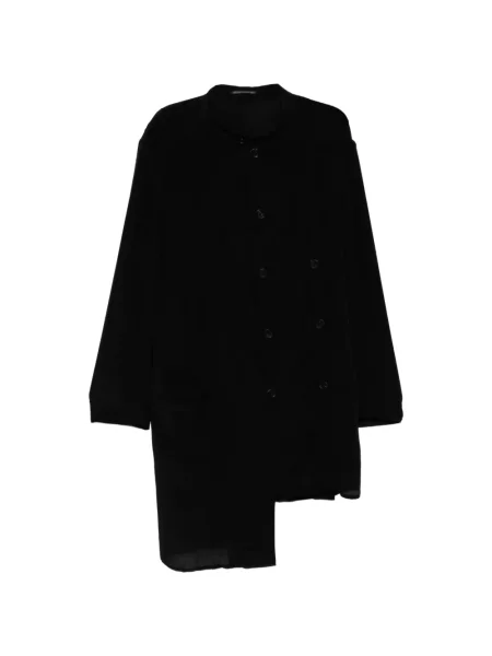 Geacă Yohji Yamamoto cu guler de stand-up asimetrică negru