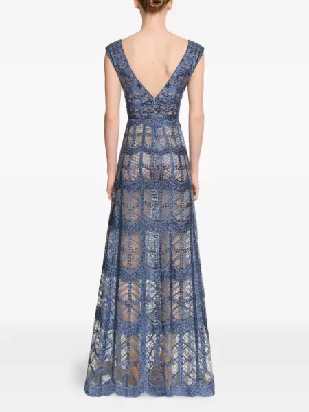 Rochie maxi Elie Saab cu paiete albastru