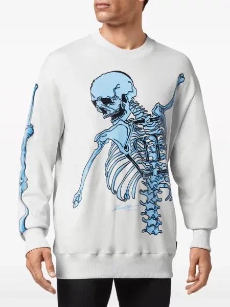 Hanorac Philipp Plein cu imagine alb