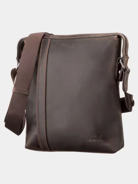 Кожаная сумка через плечо Shvigel коричневая