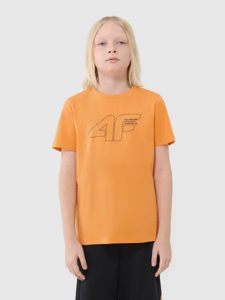 4F t-shirt koszulka chłopięca pomarańczowa