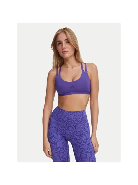 Adidas Sportinė liemenėlė Optime Workout Strappy Light Support Bra violetinė