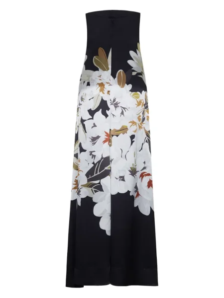 Rochie maxi Adam Lippes cu model floral cu imagine negru