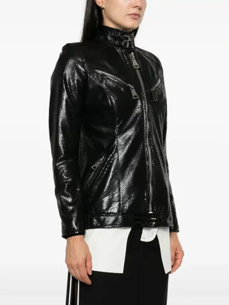 Kožená bunda Mitiliane Couture čierna