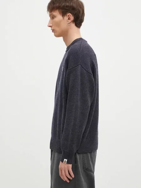 Μάλλινο πουλόβερ A Bathing Ape One Point ανδρικό γκρι