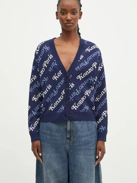 Жилетка с вълна Kenzo by Verdy Cardigan тъмносиньо