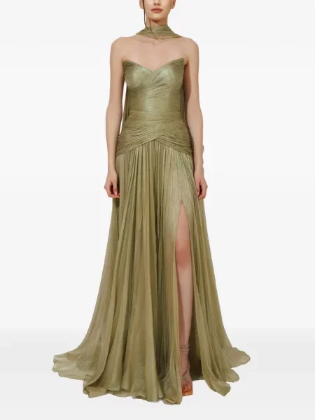 Rochie maxi Iris Serban fără bretele verde