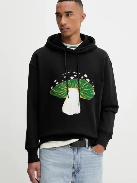 Mikina MSGM s kapucí s aplikací černá