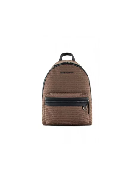 Torba Emporio Armani z nadrukiem brązowa