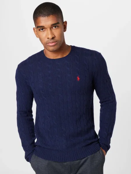 Volnen pulover Polo Ralph Lauren modra