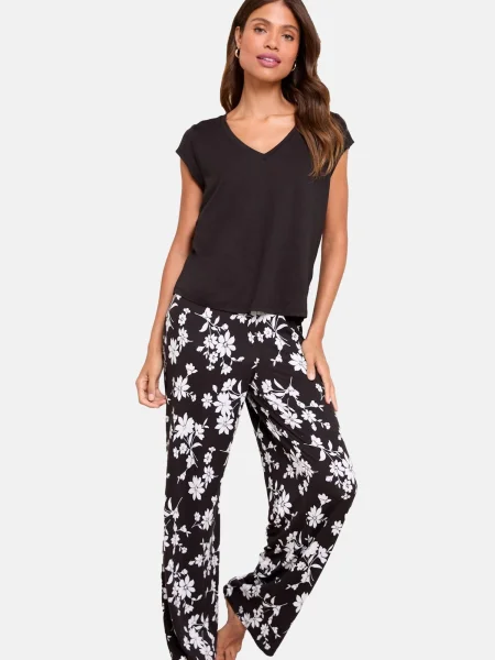 Lipsy Pijama negru alb