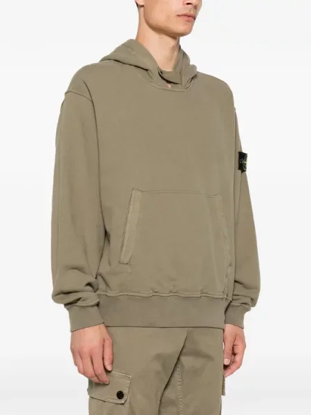 Hanorac cu glugă Stone Island cu strasuri verde
