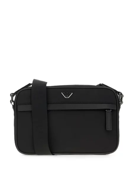 Geantă Emporio Armani cu autograf negru